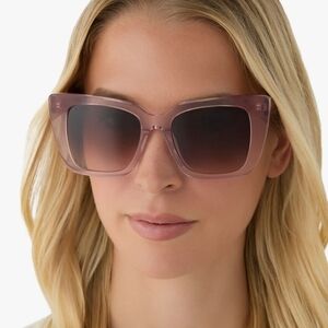Diff Light pink crystal fleur tips brown gradient sunglasses